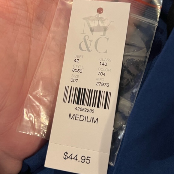 NWT Royal Blue & Black Long Sleeve Blouse! - Picture 14 of 16